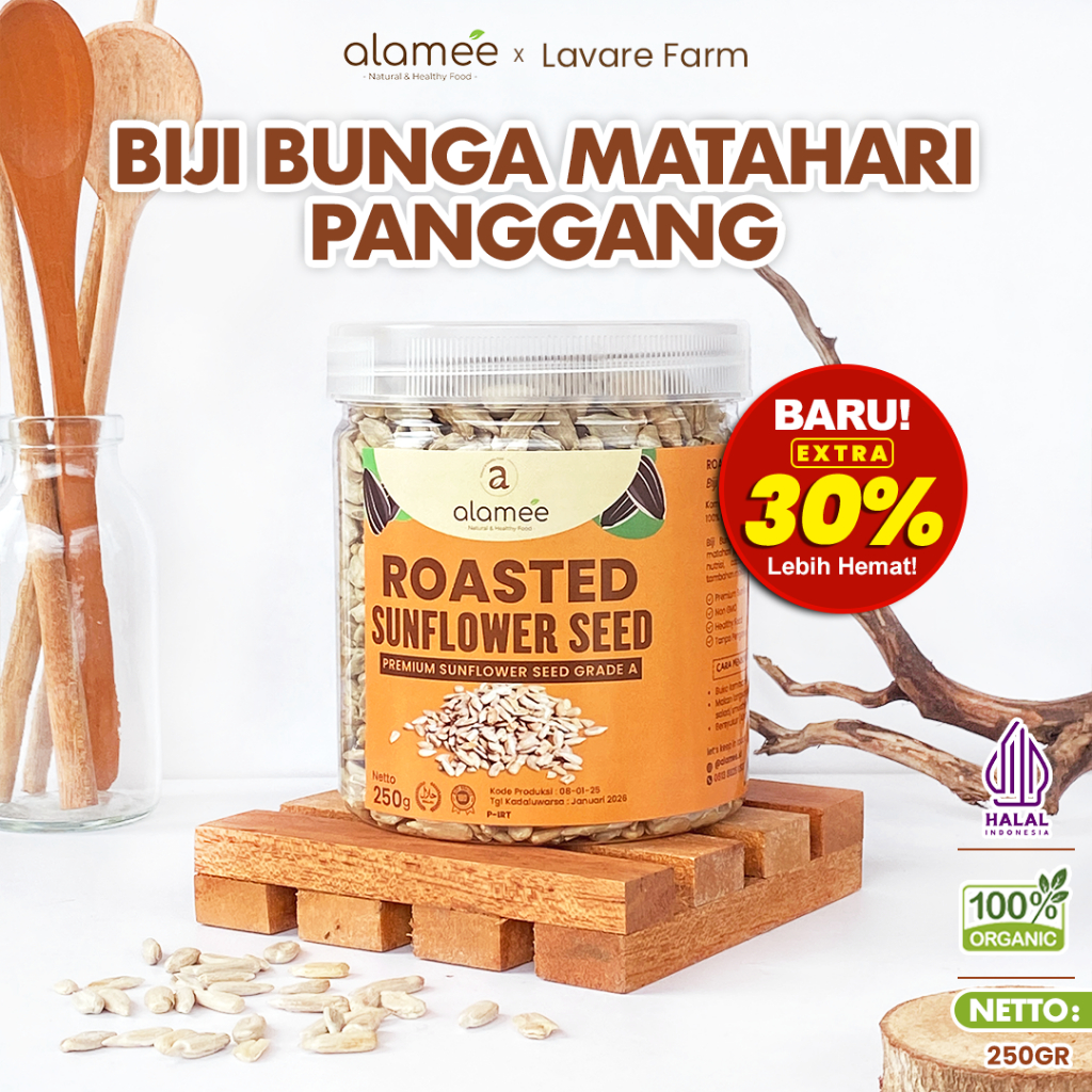 

ALAMEE Sunflower Seed Biji Bunga Matahari Kuaci Panggang Roasted Sun Flower 250gr BUMA