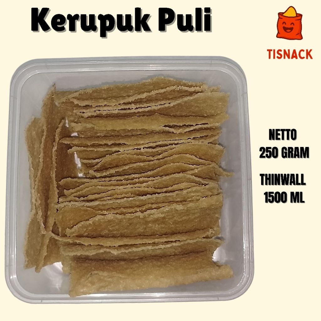 

Promo Kerupuk Puli,Kerupuk Lempeng, Kerupuk Gendar mentah isi 250Gram kemasan Thinwall 1500ML