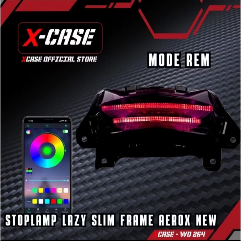 LAMPU STOP AEROX NEW NVX LAZY CRYSTAL AKRILIK SLIM FRAME CONNECT APP STOPLAMP NEW AEROX NVX LAZY SLI