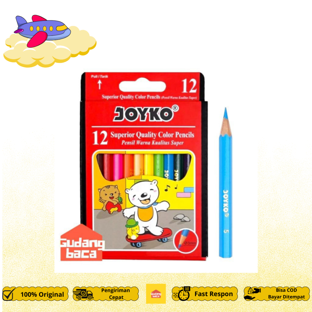

Pensil Warna 12W Pendek - Pulas Joyko