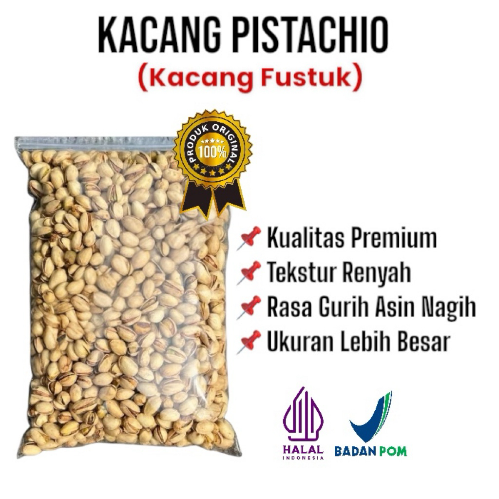 

(COD) Kacang Pistachio 1kg Fustruk Roasted Panggang Premium | Oleh-Oleh Haji dan Umrah