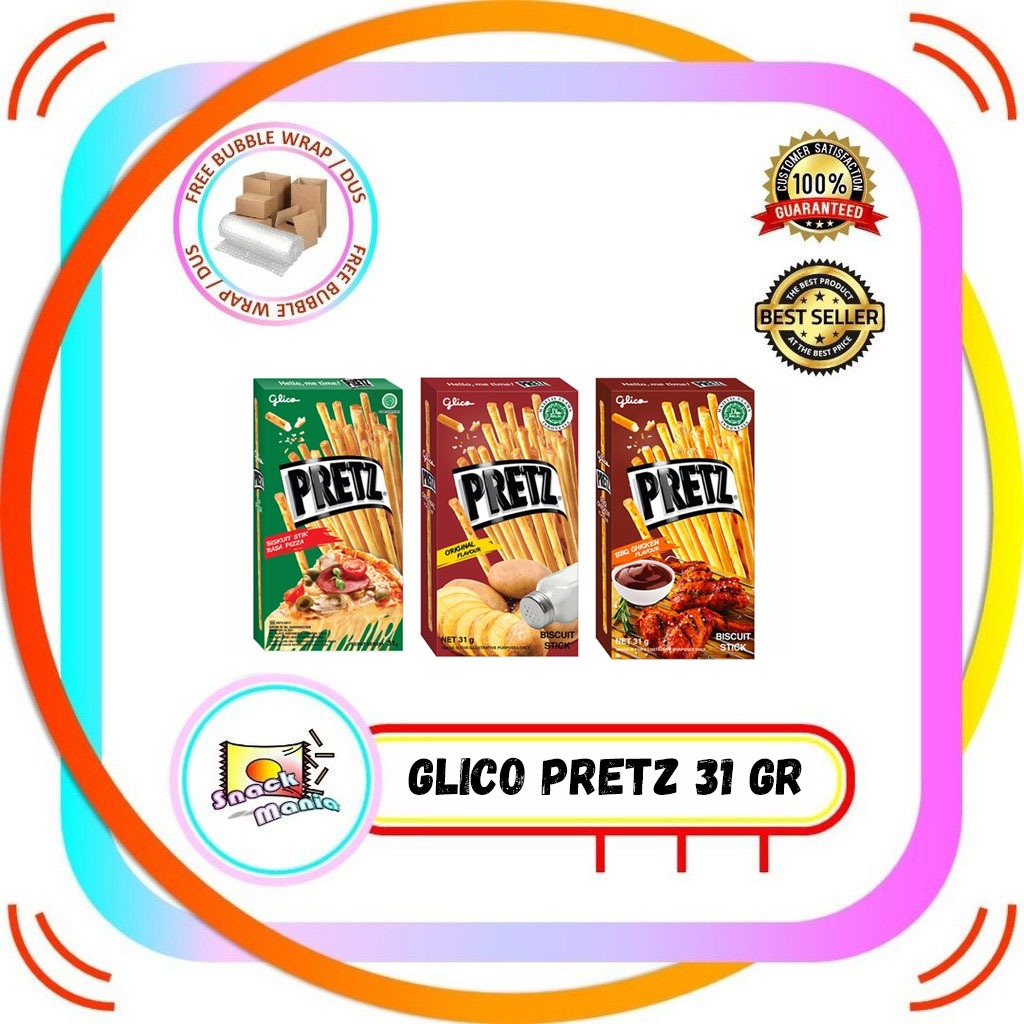 

Glico Pretz Original | Pizza | BBQ Chicken ~ 31 gr Biskuit Stik Stick