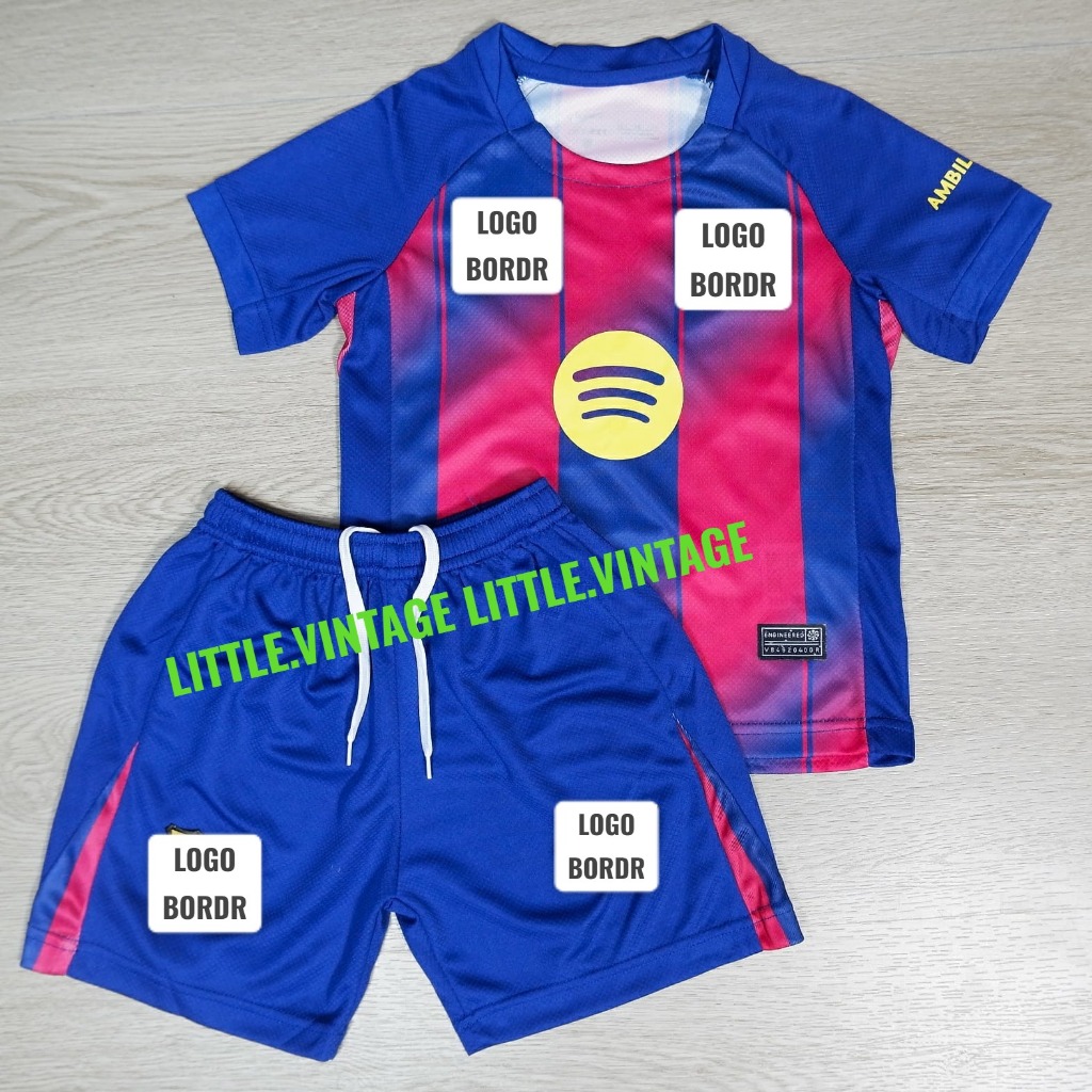 25/26 - 1 SET SETELAN JERSEY ANAK ANAK BARCELONA HOME 2025 2026 - BAJU BOLA KIDS BARCA - CELANA BOLA