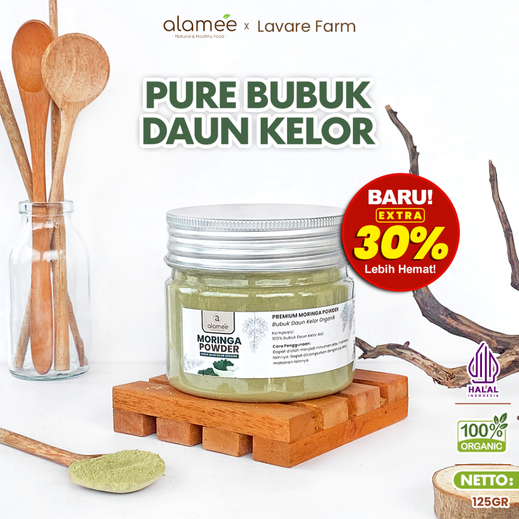 

ALAMEE Bubuk Kelor Moringa Powder Daun Serbuk Organik Tanpa Gula Minuman 125gr BUMA