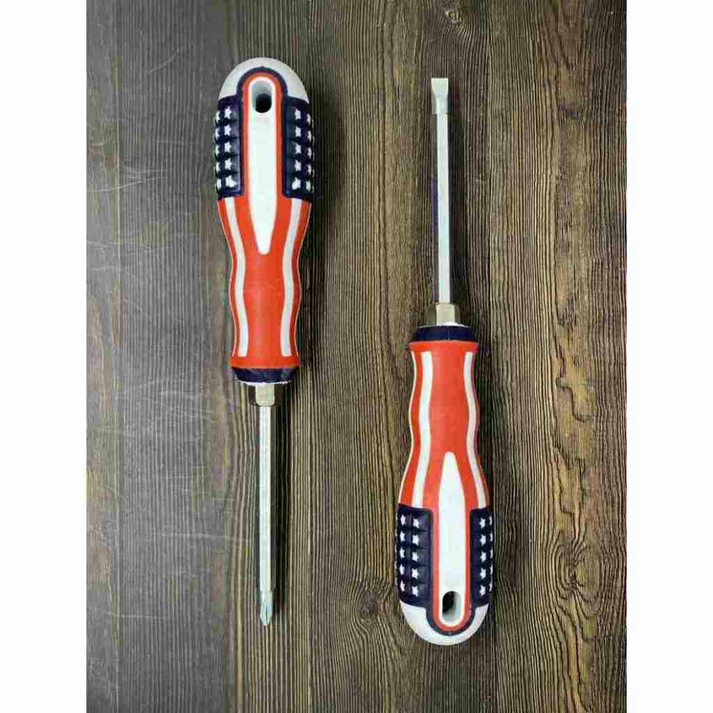 Obeng Amerika Bolak Balik 20cm / Obeng US Plus dan Minus 8 Inch / Obeng Gagang US 2 in 1 Panjang 20c