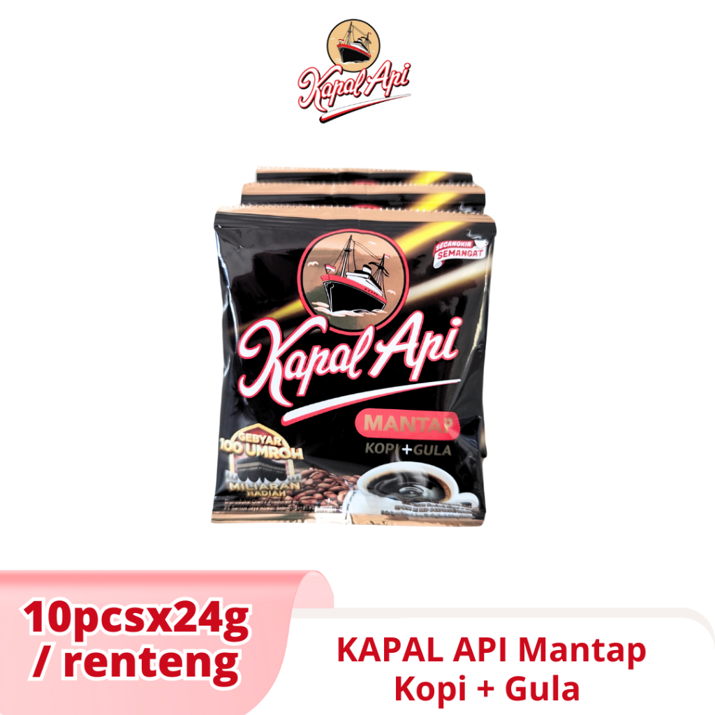 

Kapal Api MANTAP Kopi + Gula Renceng (10pcsx25g)