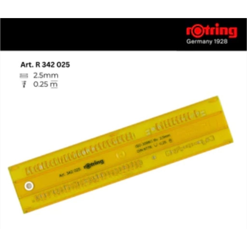 

Rotring Template Sablon 2.5mm / Penggaris Huruf Rotring Original