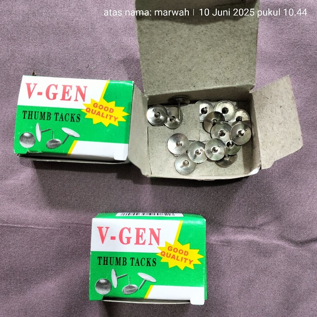 

PAKU PAYUNG KECIL THUMB TACKS/PAKU TEKAN ISI 10 KOTAK