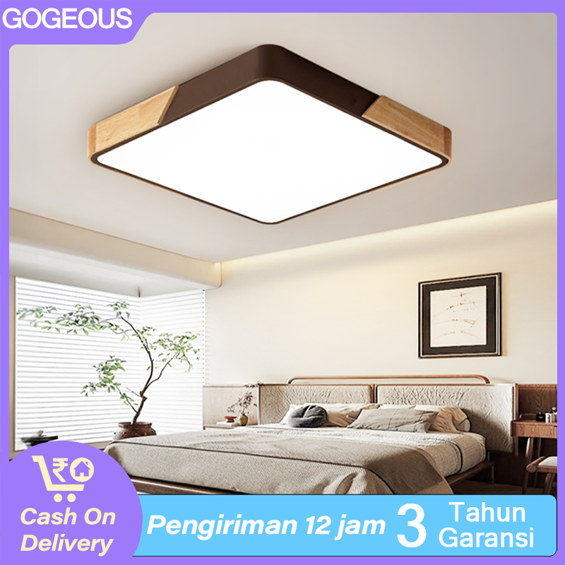 【COD】Lampu Plafon Minimalis Modern LED Persegi Plafon Pvc 36/45/96W 3 Warna  Kecerahan Yang Bisa Dis