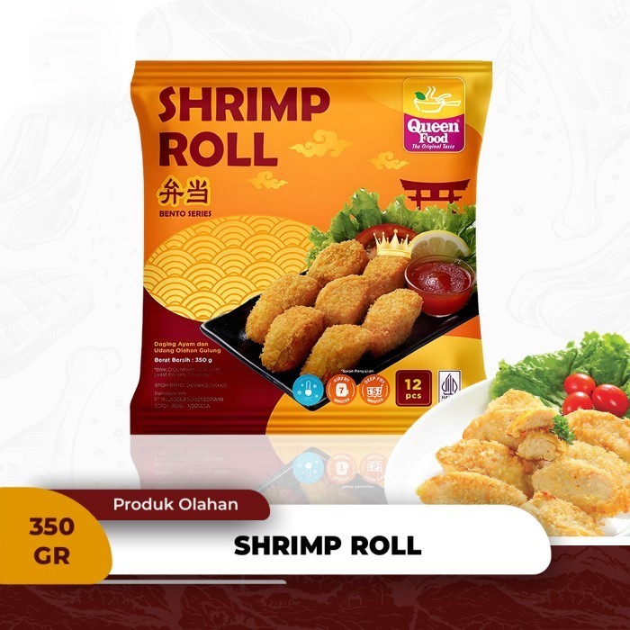 

Queen Food Shrimp Roll | Olahan Udang Gulung Tepung 350 Gram - 12 Pcs