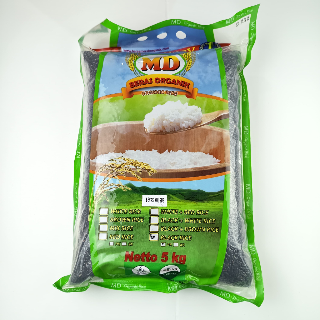 

MD Beras Organik Hitam 5Kg - Organic Black Rice, Beras Khusus, Netto 5 kg Food