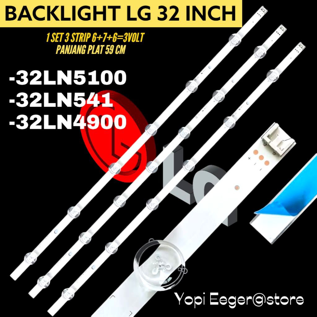 BACKLIGHT TV LED LG 32 INCH 32LN5100- 32LN541- 32LN4900 BACKLIGHT TV LG 32 INCH