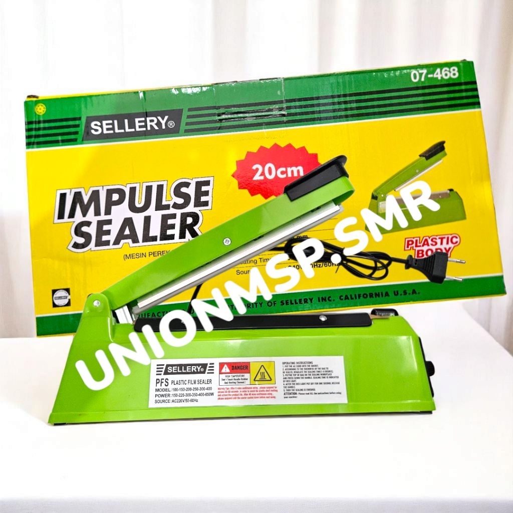 Impulse Sealer 20cm Sellery 07-468 | Mesin Segel Plastik Mini Hijau Muda | Alat Pres Kemasan Makanan
