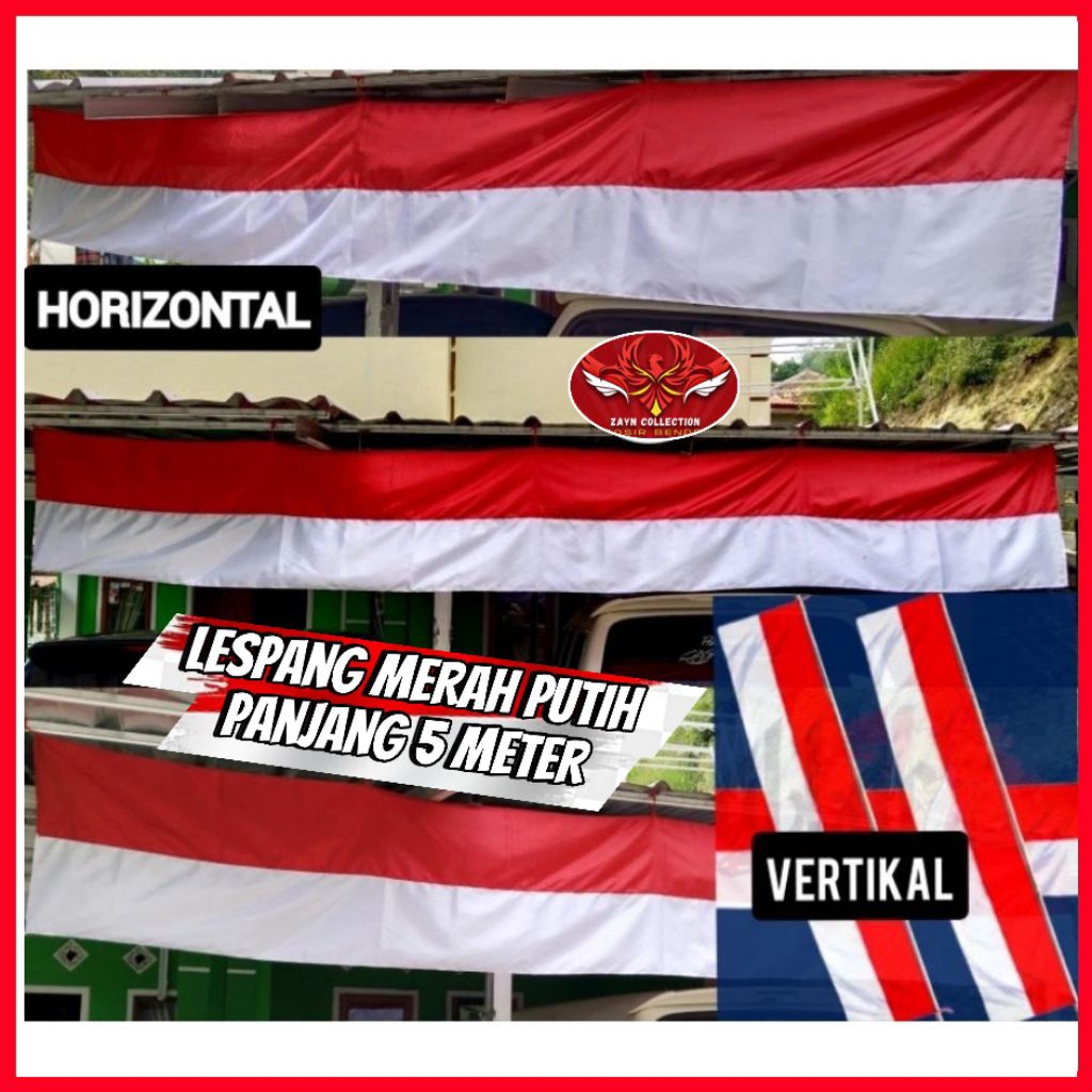 BENDERA MERAH PUTIH PANJANG BENDERA LESPANG 5 METER