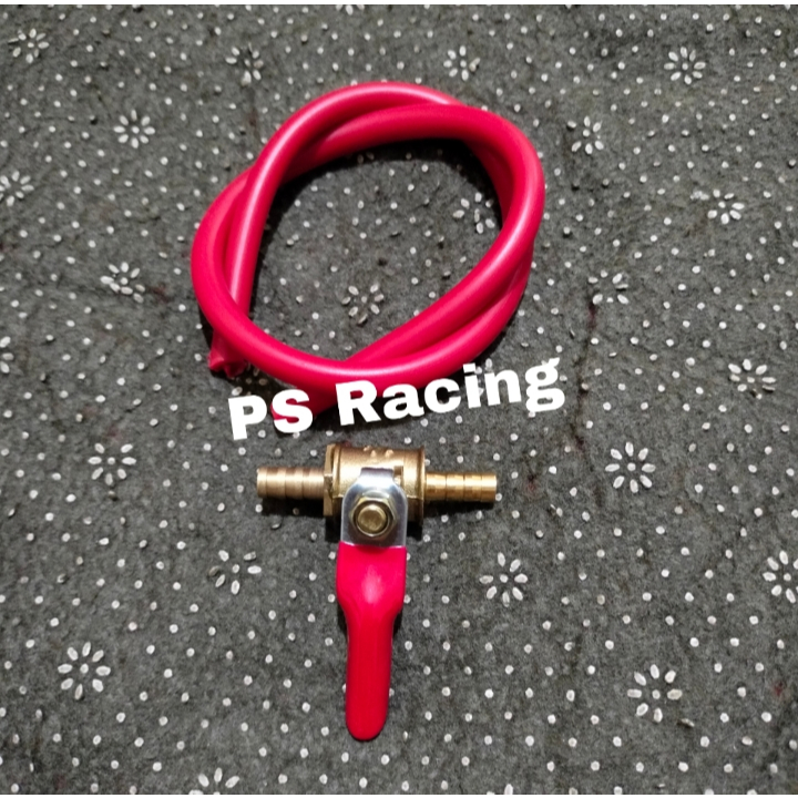 Paket Selang Bensin 40cm + Kran Bensin Kuningan 1/4 Motor Universal Keran Bengsin Bebek-Matic-Sport 