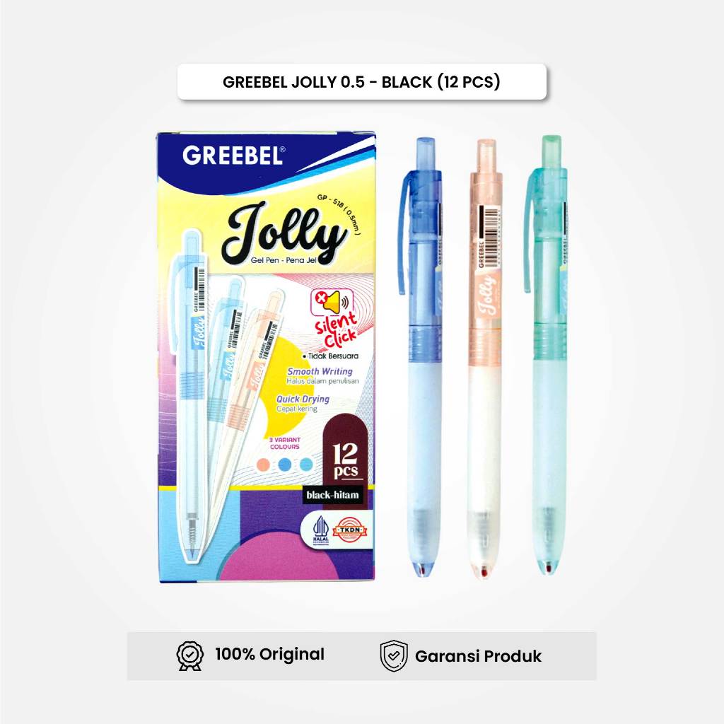 

Pulpen Gel Greebel / Jolly 0.5 GP-518 (12PCS/SET) / Gel Pen Pena Gel Ballpen Gel Ink Gel Pen
