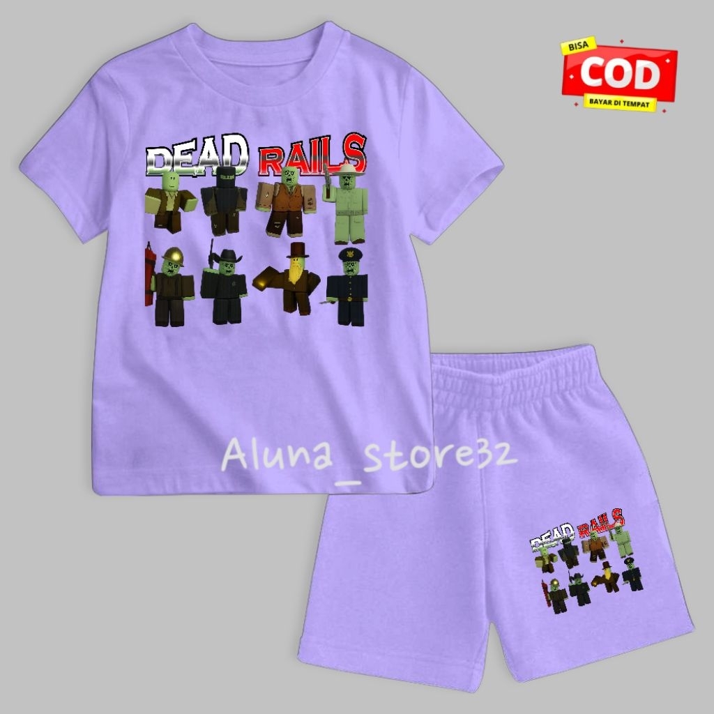 SETELAN ANAK ROBLOX DEAD RAILS STARTER GUIDE BAJU ATASAN KAOS CELANA KATUN