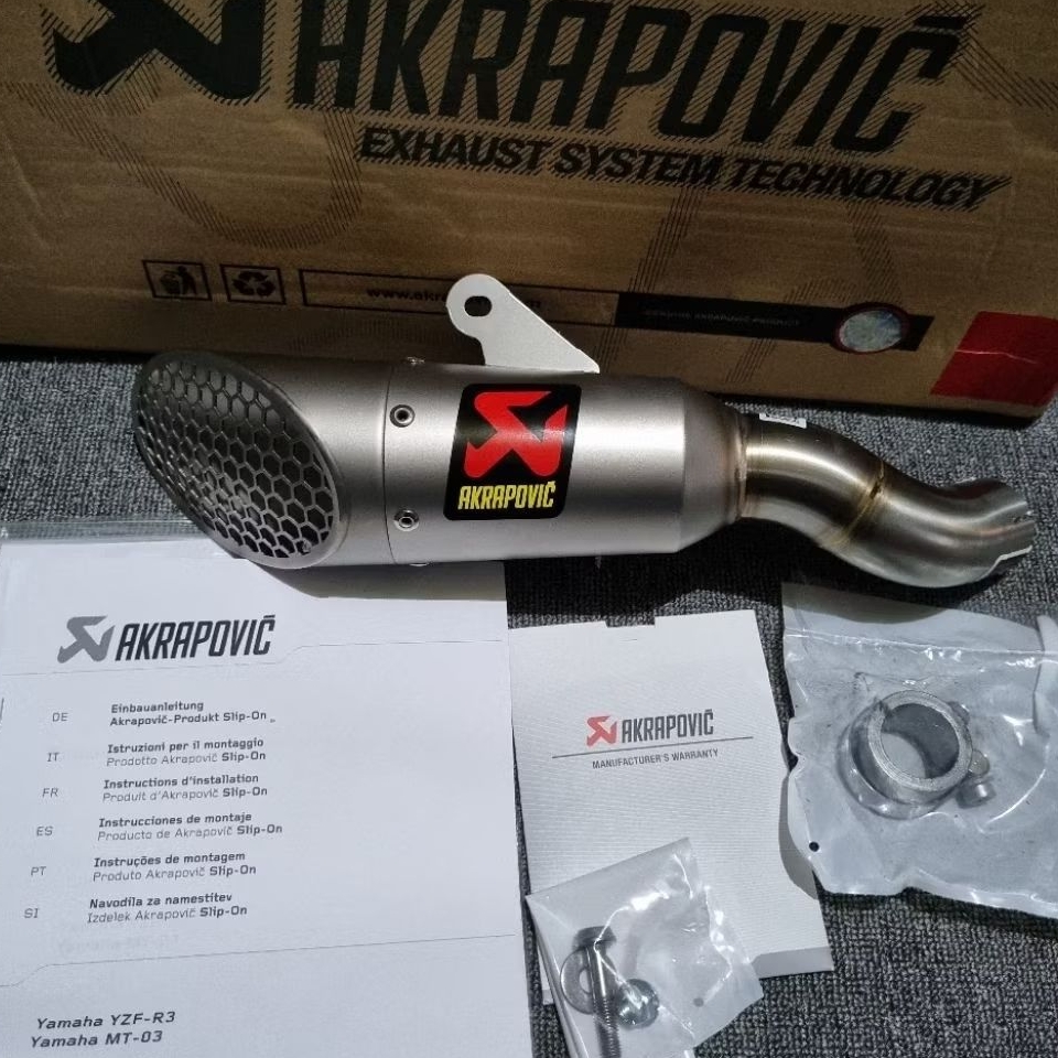 KNALPOT SLIP ON AKRAPOVIC YAMAHA MT25/YAMAHA R25 ORIGINAL