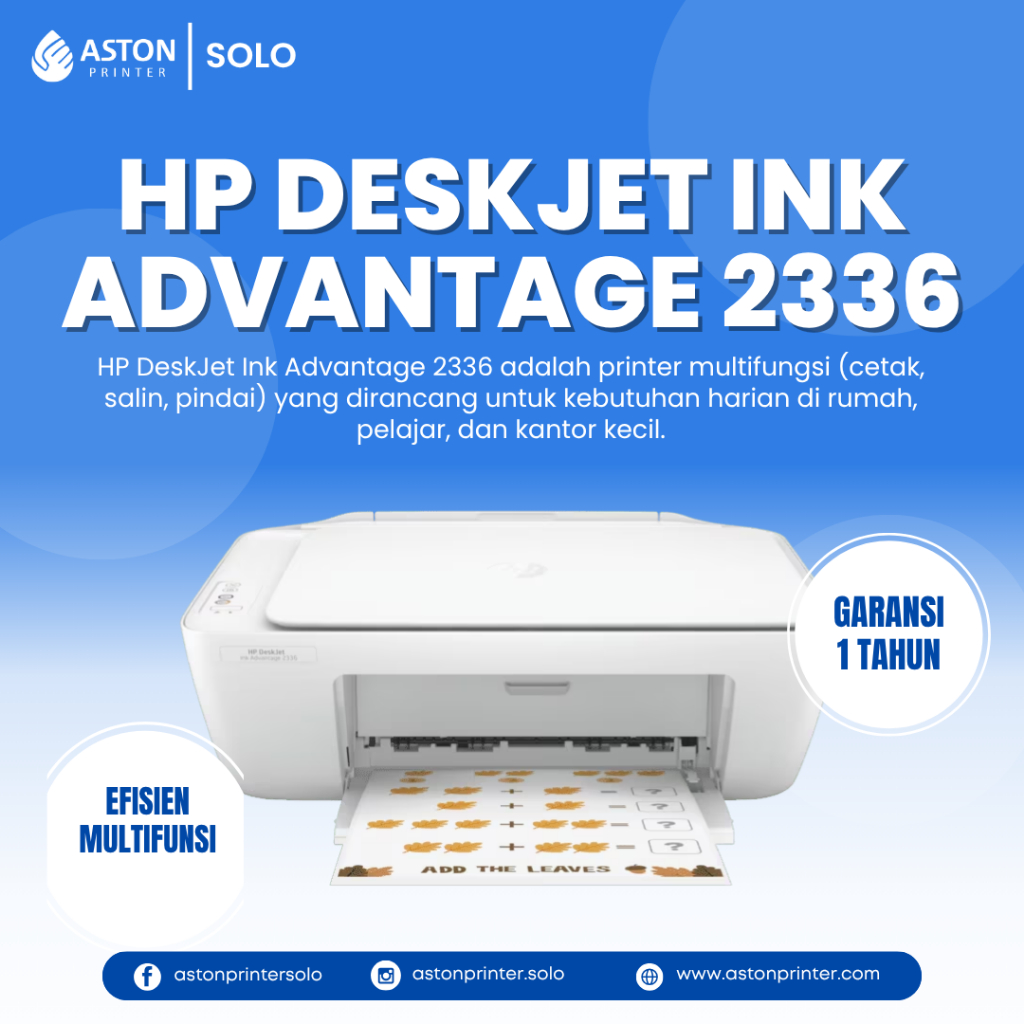 Printer HP Deskjet Ink Advantage 2336 - Printer Multifungsi Terjangkau