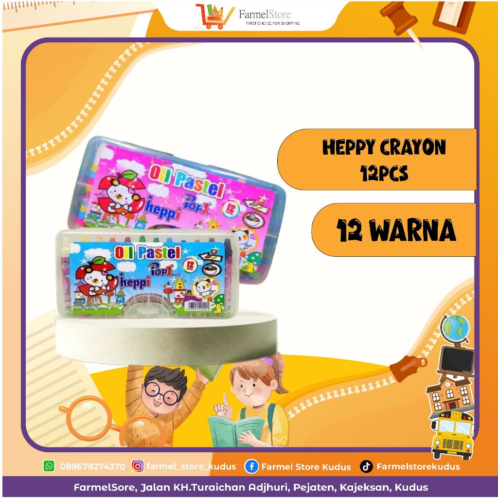 

Heppy Crayon Oil Pastel (Isi 12 Warna)