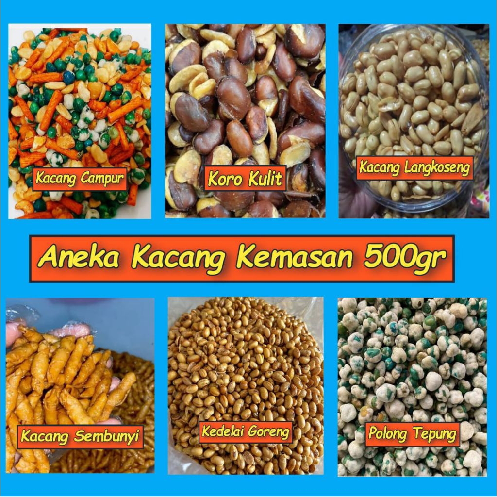 

Aneka Kacang Kemasan 500 gram bisa COD Kacang Kacangan