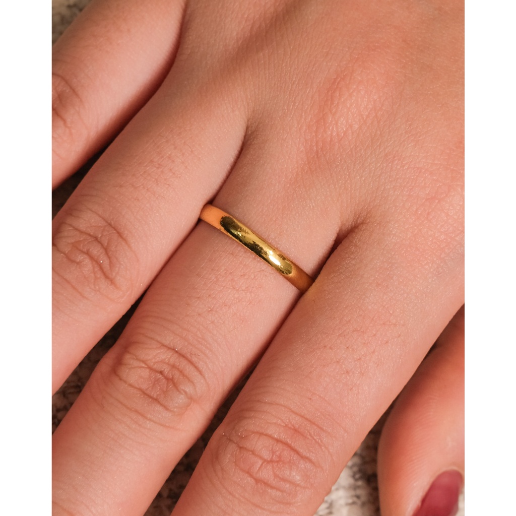 Cincin Polos - 1 gram - Perhiasan & Aksesoris Wanita Cincin Emas Muda Emas Asli Kadar 3K - COD