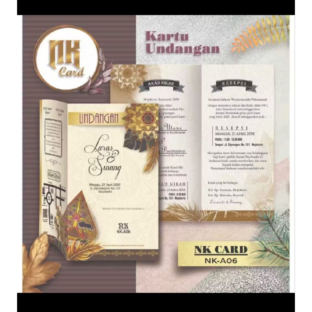 UNDANGAN PERNIKAHAN MURAH TEMA WAYANG JAWA