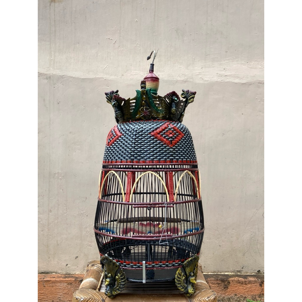 KANDANG PERKUTUT ROTAN BULAT KLASIK/ SANGKAR PERKUTUT/ KANDANG PERKUTUT/ KANDANG BURUNG
