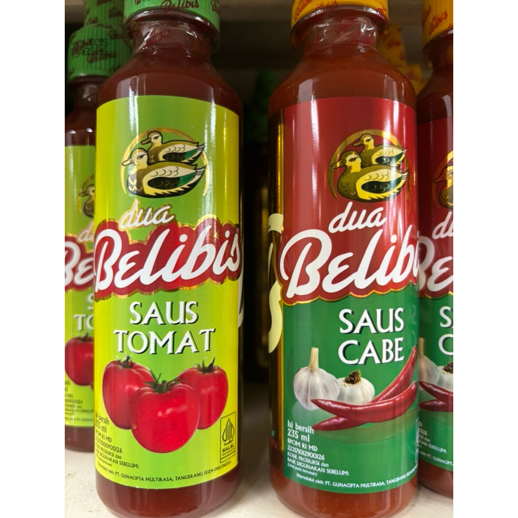 

Dua Belibis saus cabai/tomat botol kemasan 235ml