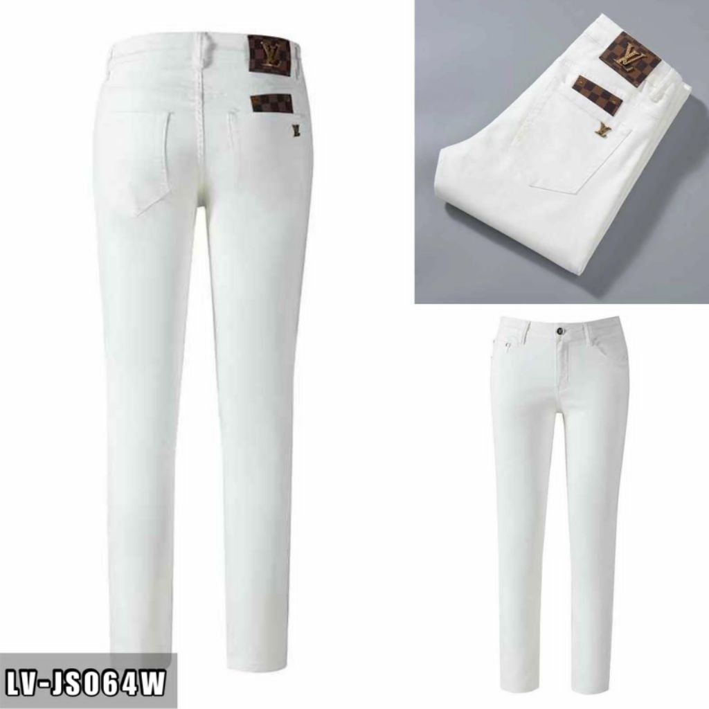 Celana panjang jeans pria L's2771 putih celana jeans branded kwalitas miror