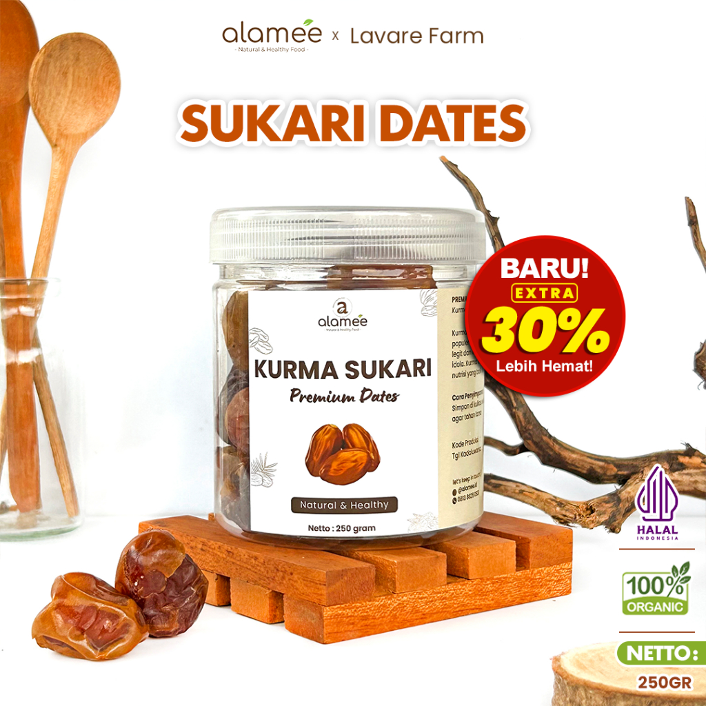 

ALAMEE Kurma Sukari Sukkari Dates 250 gram Premium Manis Lembut Manis Date Grade A BUMA