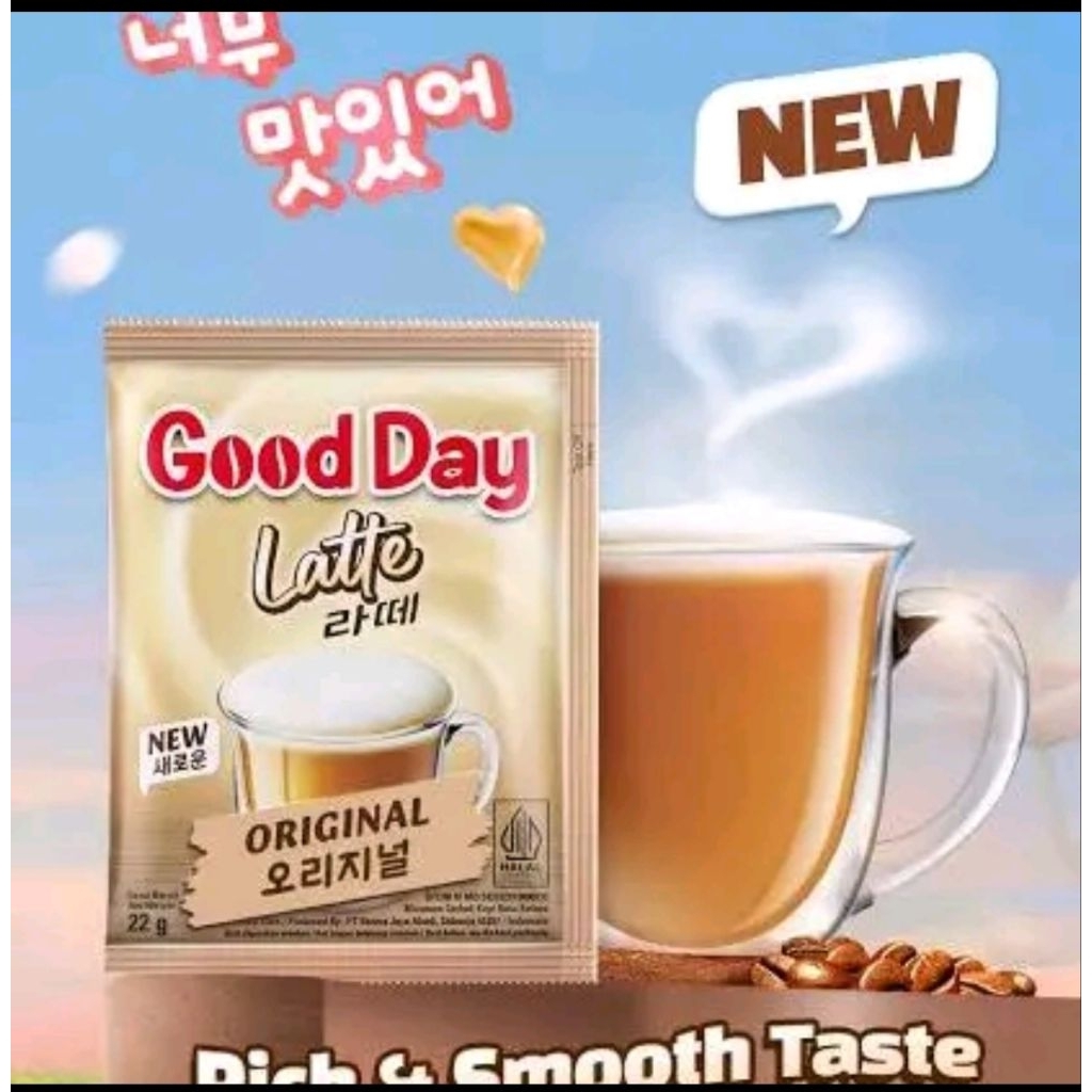 

Kopi Instan GoodDay Latte kemasan 1 Renceng isi 10Saset