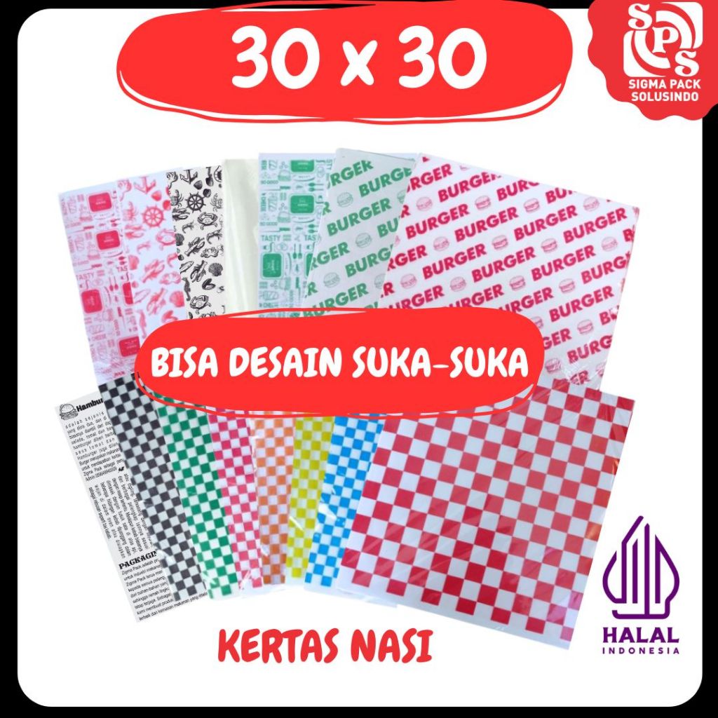 

Kertas Nasi | Logo 30x30 | Kertas KFC | Paper Wrap | Paperwrap Putih | Packing Kebab | laminasi