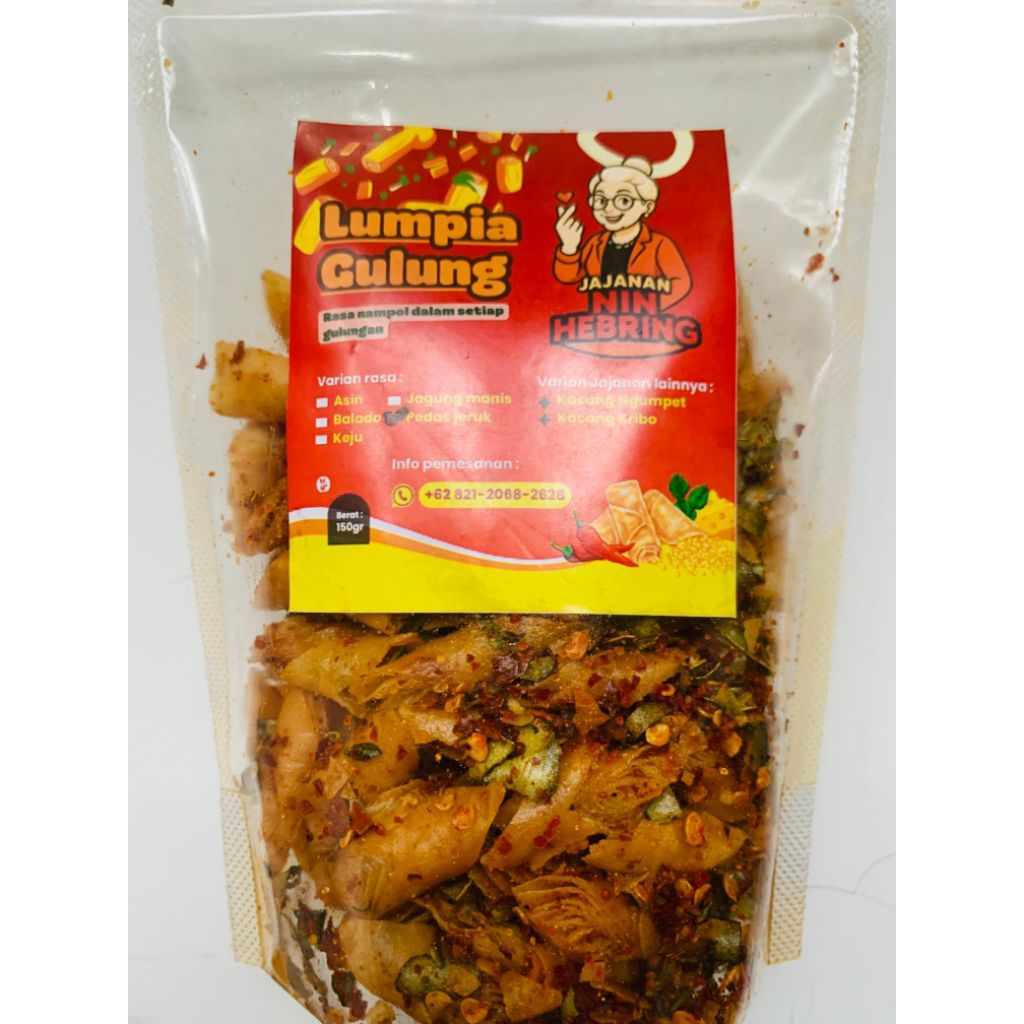 

snack makanan ringan lumpia gulung rasa pedas jeruk