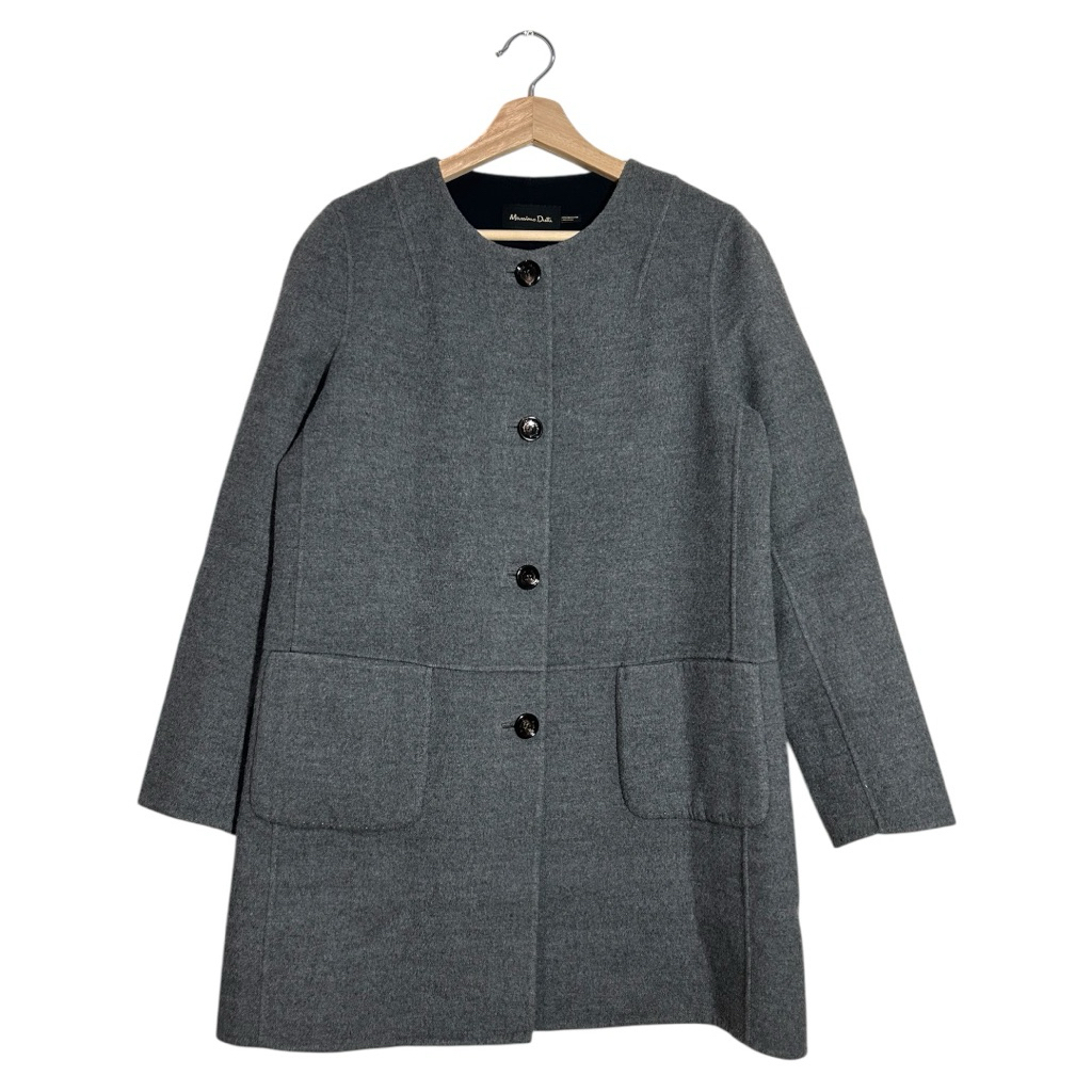 Massimo Dutti Woman Preloved Wool Coat Wanita Grey