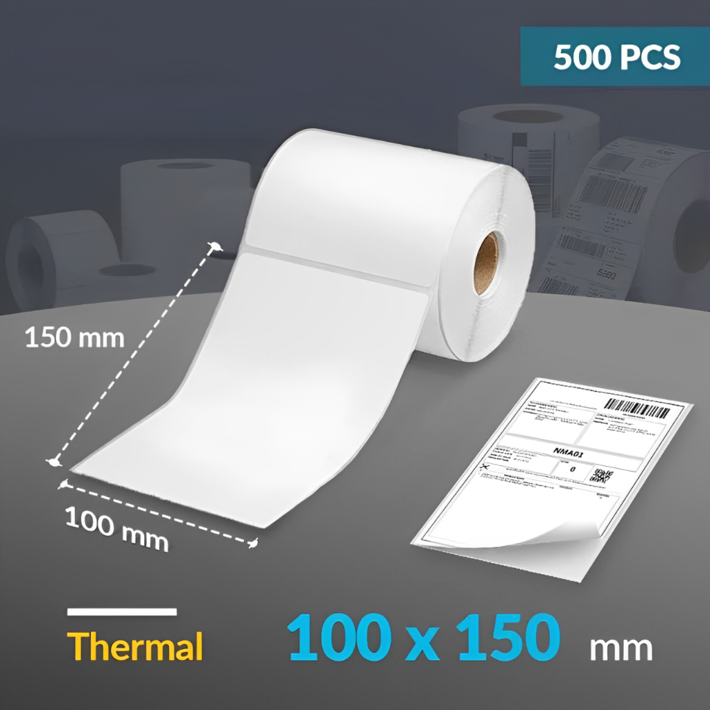 

LABEL BARCODE STIKER 100X150 isi 500 lbr KERTAS STICKER DIRECT THERMAL