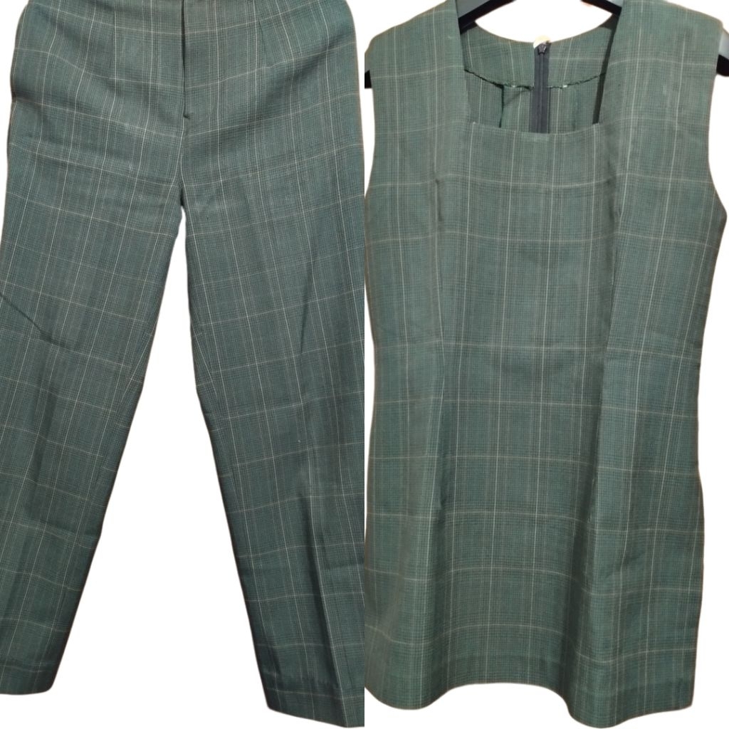 pl one set vest celana panjang katun army