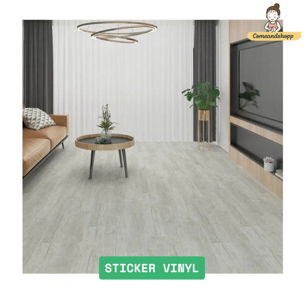 Lantai Vinil Motif Kayu Tahan Air Wallpaper Sticker Vinyl - Shenar