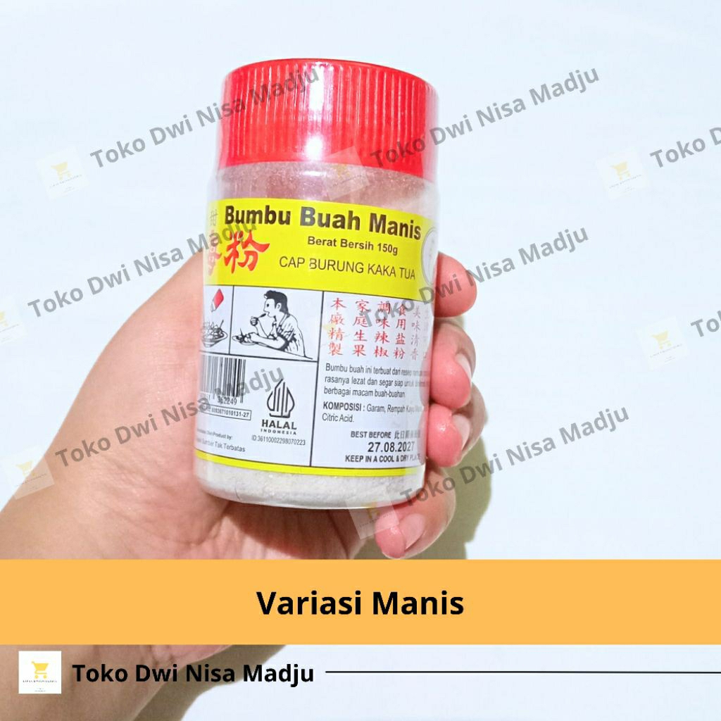 

Bumbu Buah Cap Burung Kakatua atau Cap Elang (dikirim sesuai stock yg ada) | Bumbu Tabur Untuk Buah | Bumbu Jambu Kristal