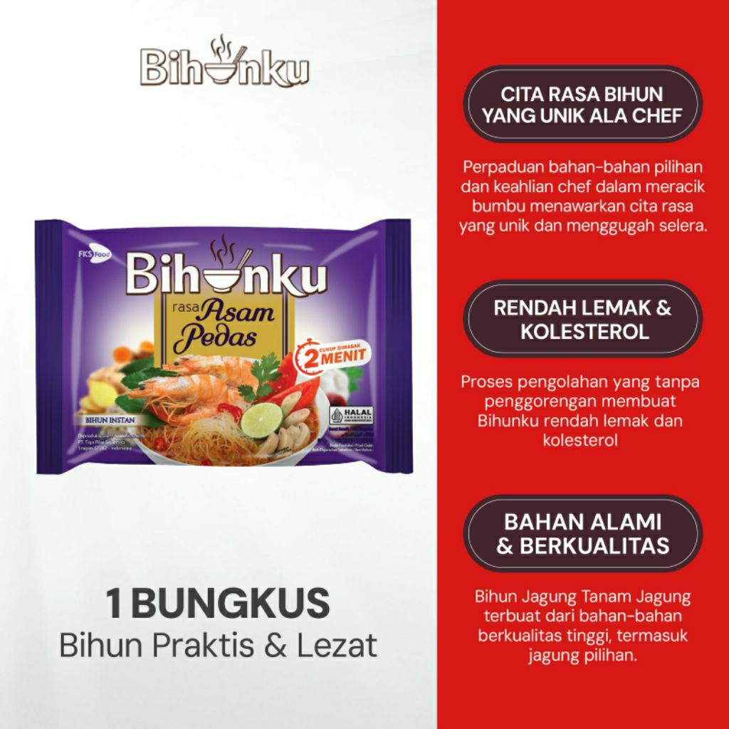 

Bihunku Instan - Asam Pedas - 1 karton - 40 Pcs - 55gr