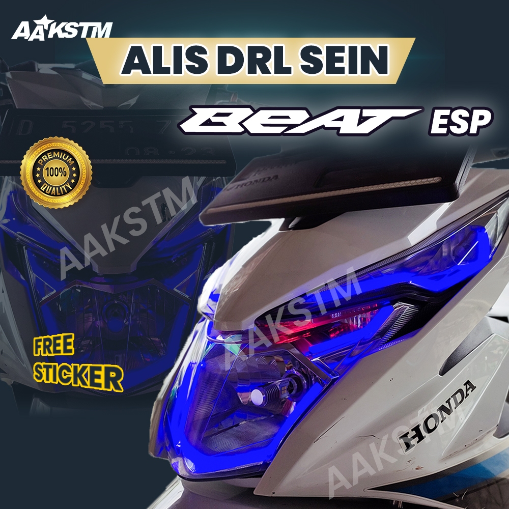 LAMPU LED ALIS DRL BEAT ESP SEIN BONUS DEVIL EYES LAMPU DEPAN SENJA MOTOR VARIASI AA KASTEM