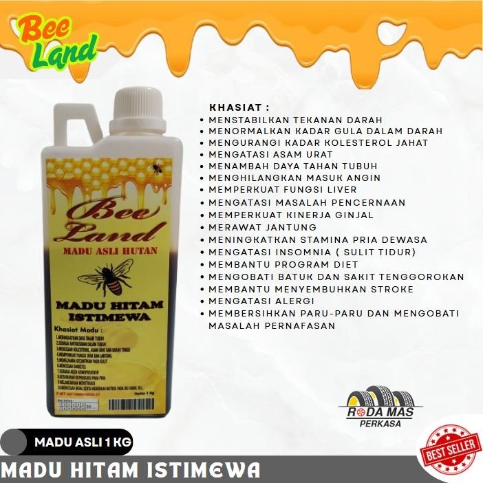

MADU HITAM ISTIMEWA 1000g BEE LAND 100% ASLI MADU 1kg-RMP