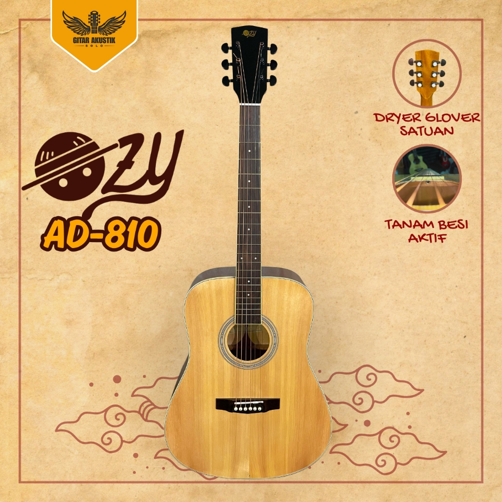Gitar Akustik OZY AD-810 Original / Gitar Akustik Ori Tanam Besi bonus tas
