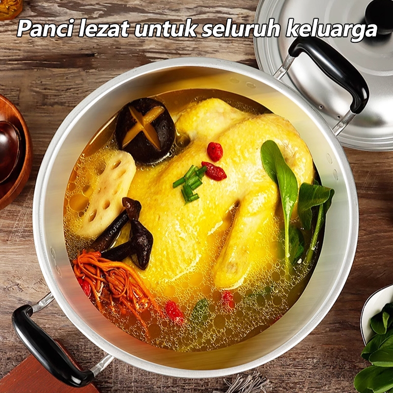 HOT DEALS Lekepu PRESTO Stock Pot HAPPY CALL 3L 4L 6L 8L 10L 12L 15L 18L WITH STEAMER Alumunium