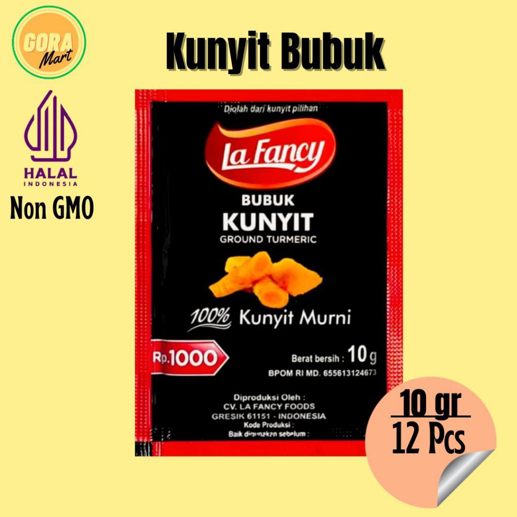 

Bumbu dapur kunyit bubuk 10gr / La Fancy Kunyit bubuk sachet