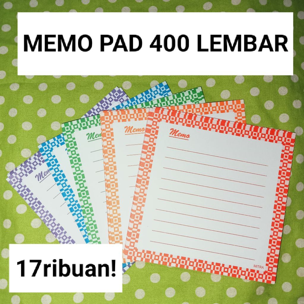 

Memo pad 400 lembar warna-warni