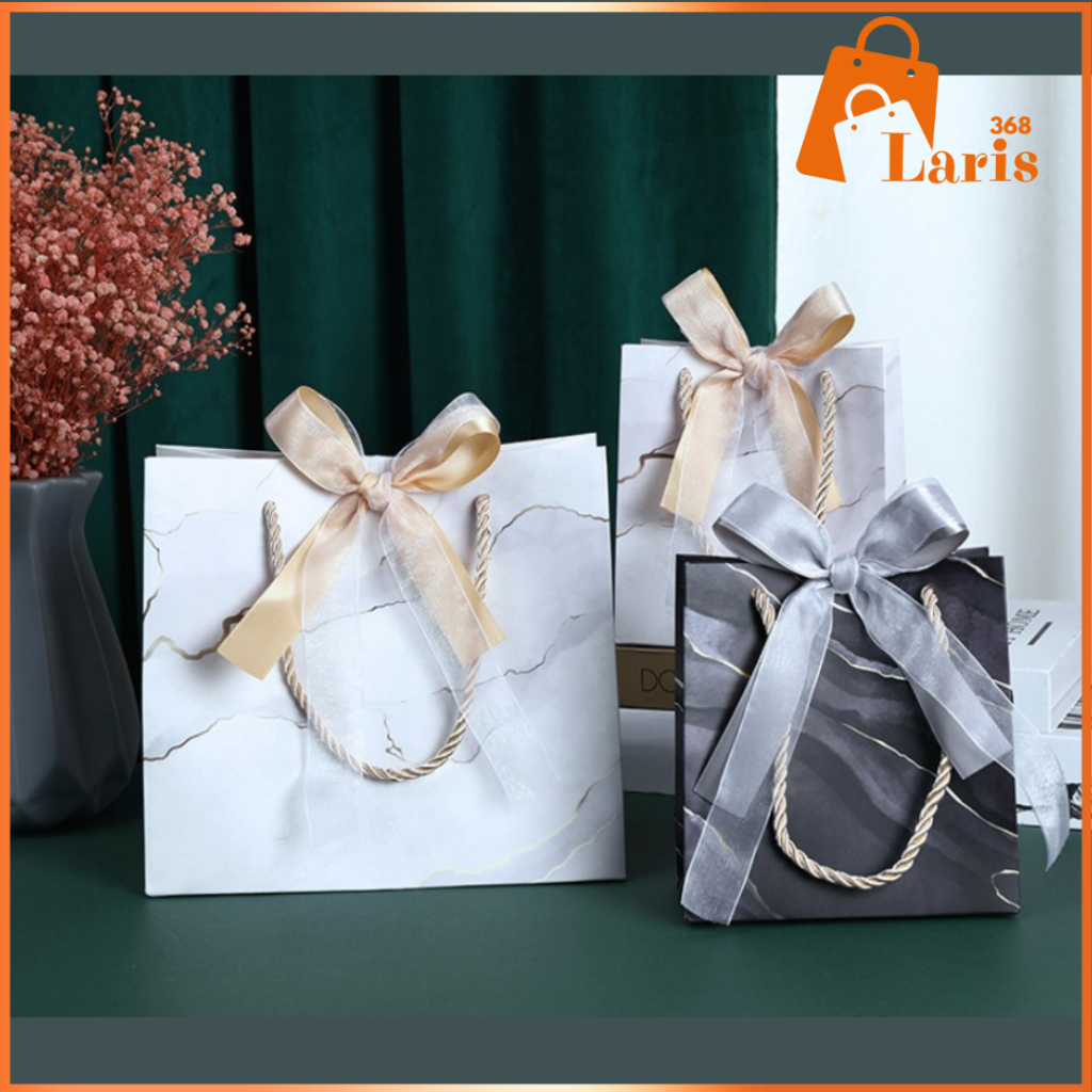 

Laris368 Premium Paperbag Marble Double Pita Gift Bag Cantik Kantong Karton Hampers Kado Tebal Import