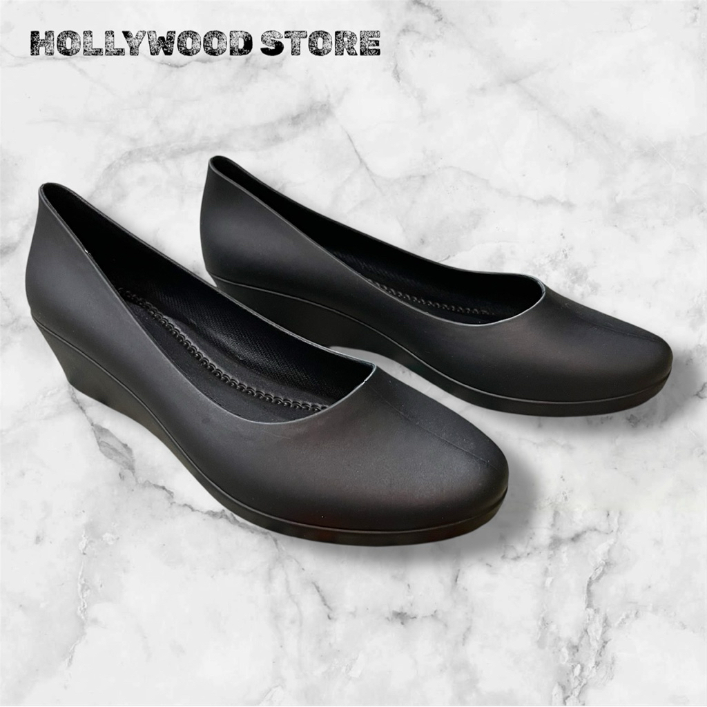 Sepatu kerja wanita|sepatu bahan karet cocok untuk kerja|Sepatu karet heels karet wanita hak 3 cm