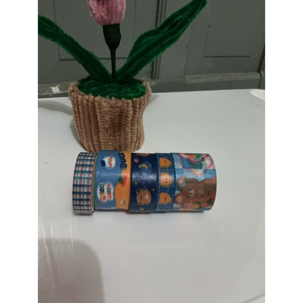 

washi tape isolasi kertas desain karakter hewan murah warna biru