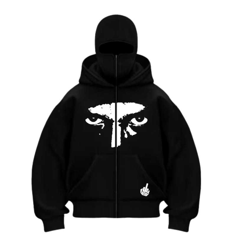 HOODIE BALACLAVA JACKET BOXY HOODIE BALACLAVA HOODIE NINJA ZIPPER FUCKYOU JACKET KEREN PRIA UNISEX N